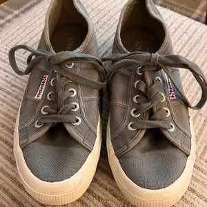 Superga Olive/Grey Sneakers Size 7.5